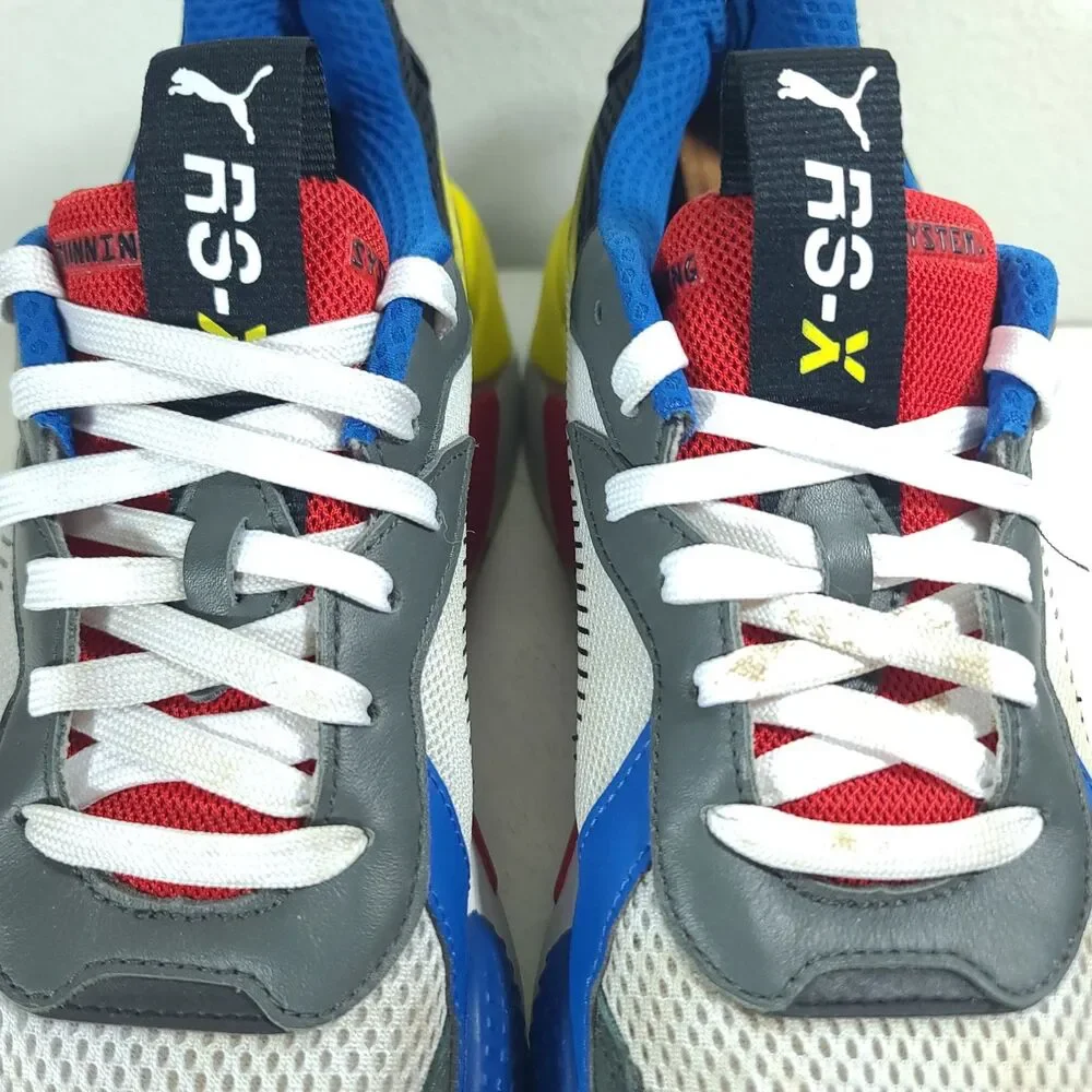 PUMA RS-X Toys Men Sz 12 Sneaker Shoe White Yellow Red Black Suede 369449-02 EUC - Picture 9 of 16